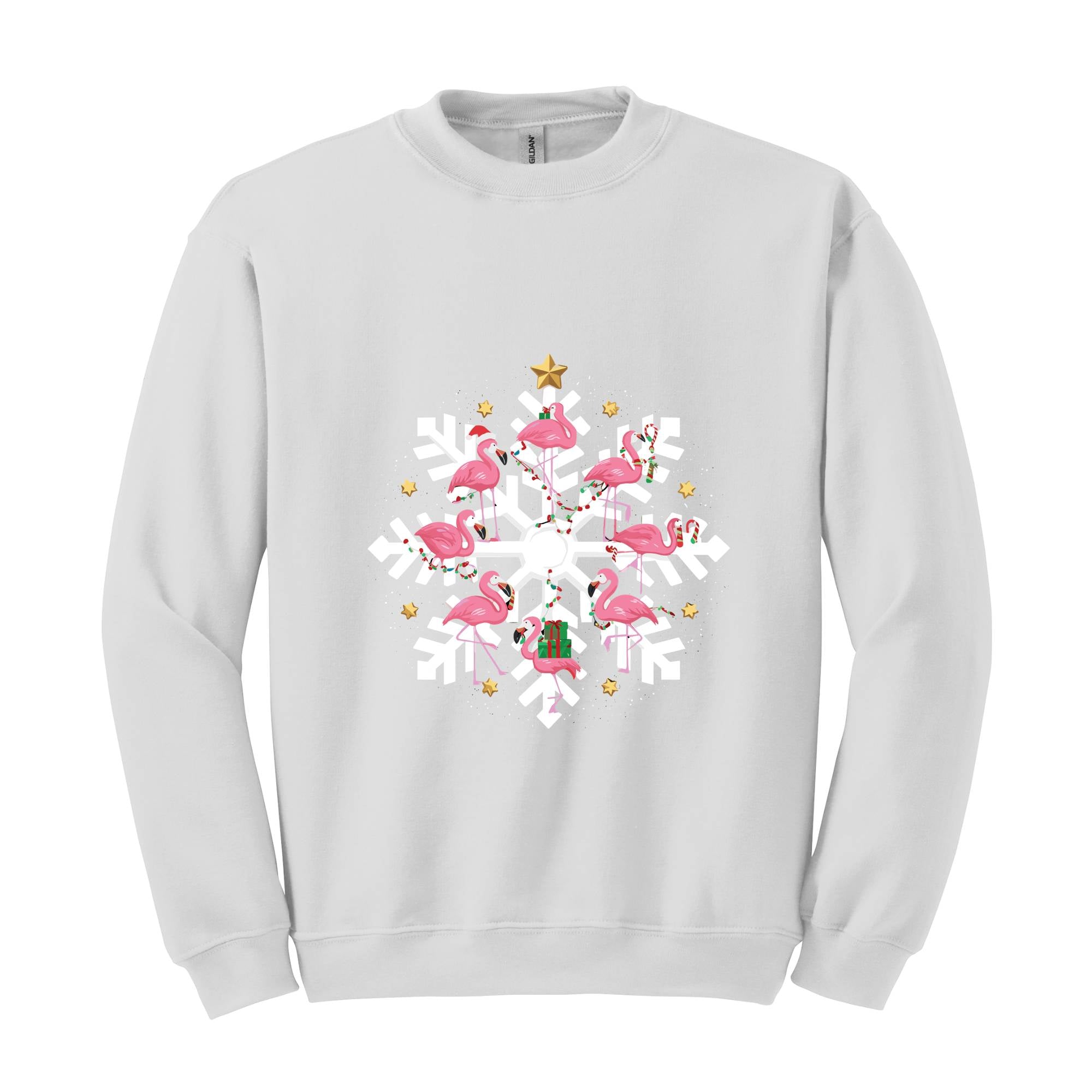 Flamingo Christmas Tree Sweatshirt, Christmas Snowflake , Gift For Christmas, Flamingo Christmas Tree, Merry Christmas