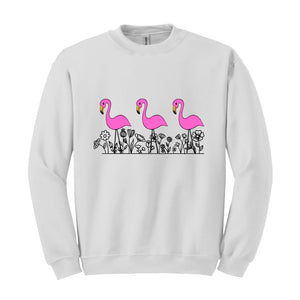 Animal Tropical Bird Pink Flamingo Sweatshirt, Flamingo Lover , Pink Flamingo Tee, Flamingo Lover Gift