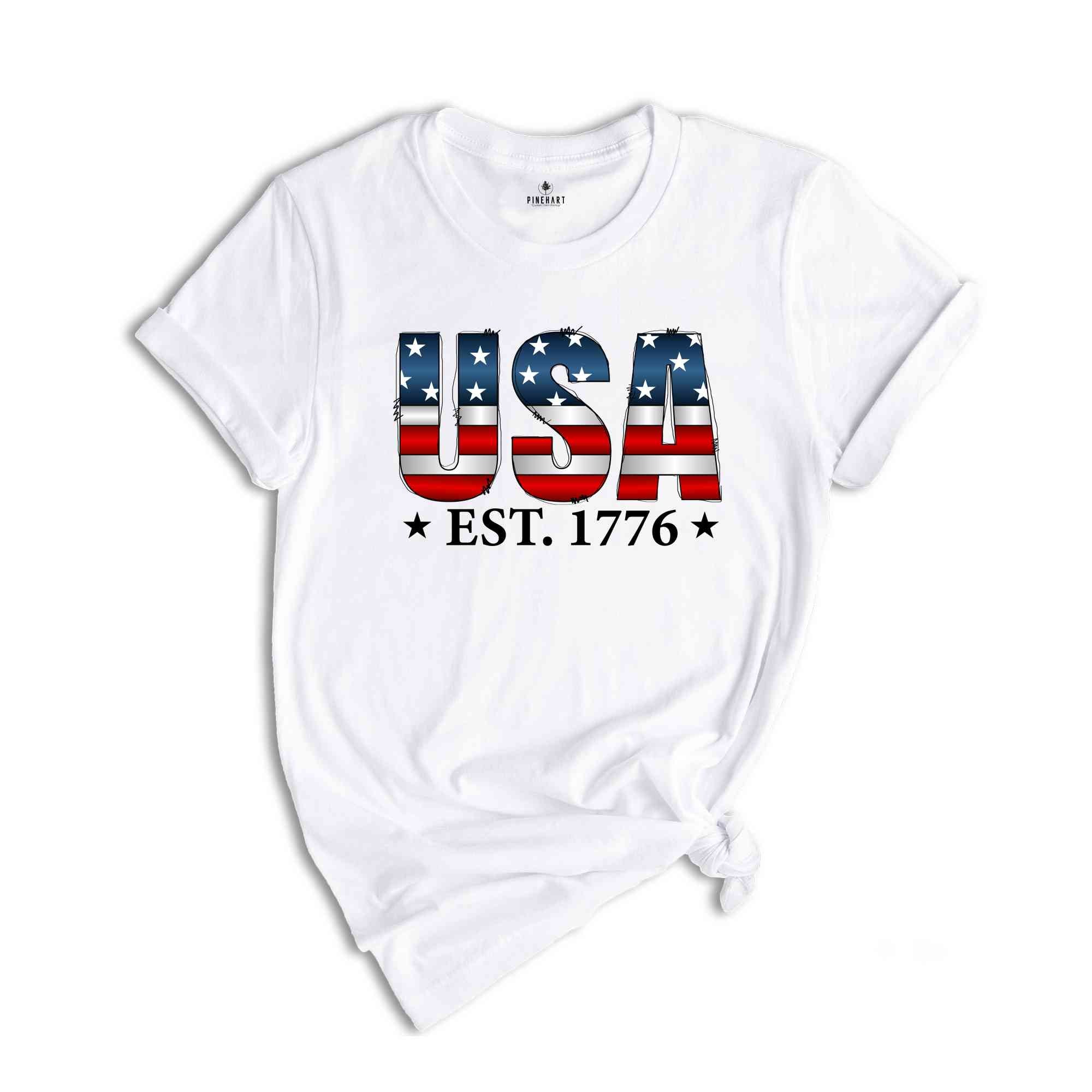 Usa Est.1776 Shirt, Patriotic Shirt, Independence Day Shirt, 4th Of July Shirt, Retro America Shirt, America Lover Tee