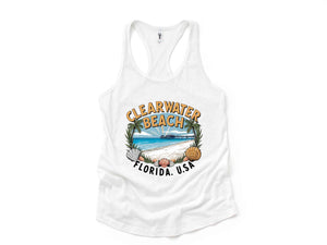 Clearwater Beach Tank Top, Summer Trip Shirt, Beach Trip Tank Top, Beach Tank Top, Beach Gift, Beach Outfit, Retro Beach Shirt