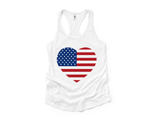 American Flag Tank Top, 4th of July Tank Top, Heart Tank Top, Independence Day Tank Top, Freedom Tank Top, Memorial Day Tank Top