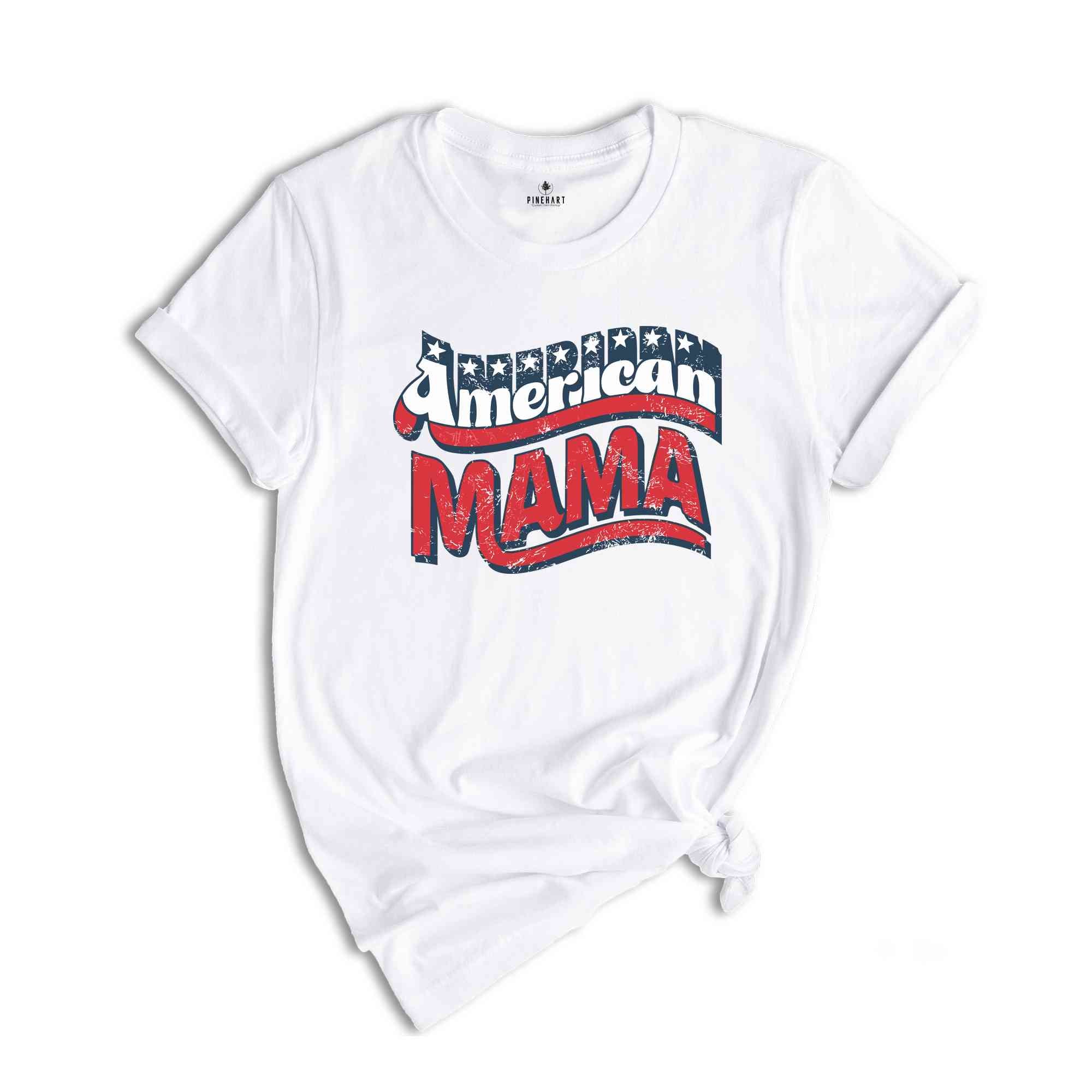 Retro American Mama Shirt, 4th Of July Shirt, Retro American Mama Shirt, Red White and Blue Shirt, Independence Day Tee