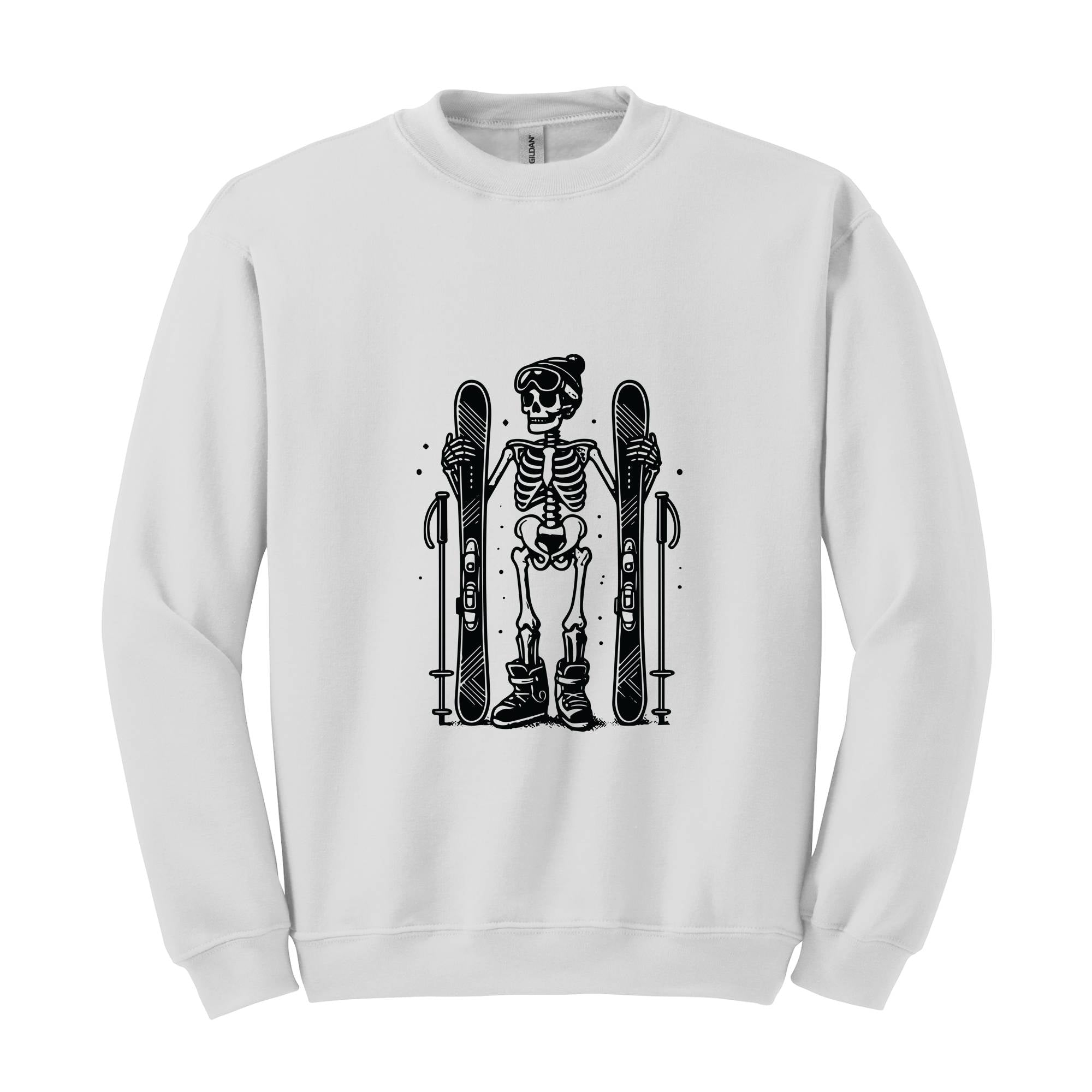 Snow Skiing Sweatshirt, Snowboard Couple Sweatshirt, Skeleton Ski Sweatshirt, Ski Christmas Sweatshirt, Snowboard Lover Gift, Ski Sweater