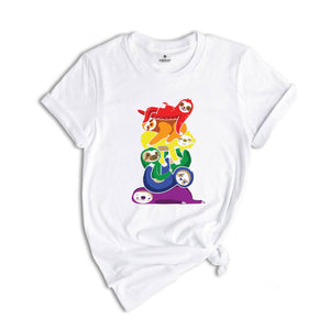 Gay Pride Sloth Shirt, LGBT Kawaii Shirt, Cute Animal Shirt, Lgbtq Shirt, Gay Pride, Pride Shirt, Anti Racism, Equal Rights