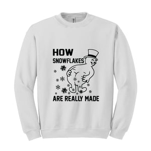 How Snowflakes Are Really Made Sweatshirt, Sarcastic Christmas Sweatshirt, Snowflakes Hoodie, Funny Holiday Sweatshirt