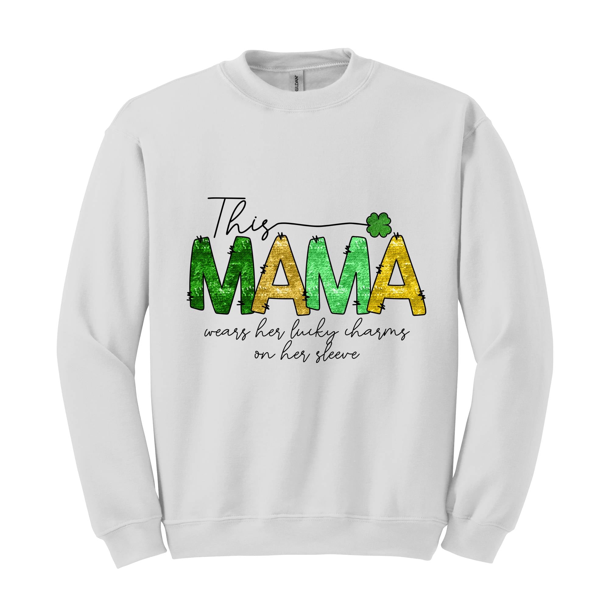 Personalized This Mama Wears Her Lucky Charms Sweatshirt, Custom St. Patricks Day Sweatshirt, Lucky Charms Sweatshirt, Lucky Sweatshirt,