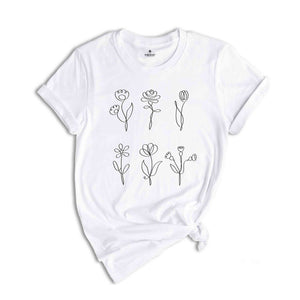 Botanical Floral Shirt, Wildflower Tee, Nature Lover Gift, Plant Mom Shirt, Ladies Shirts, Plant Lover Shirt, Dandelion Shirt