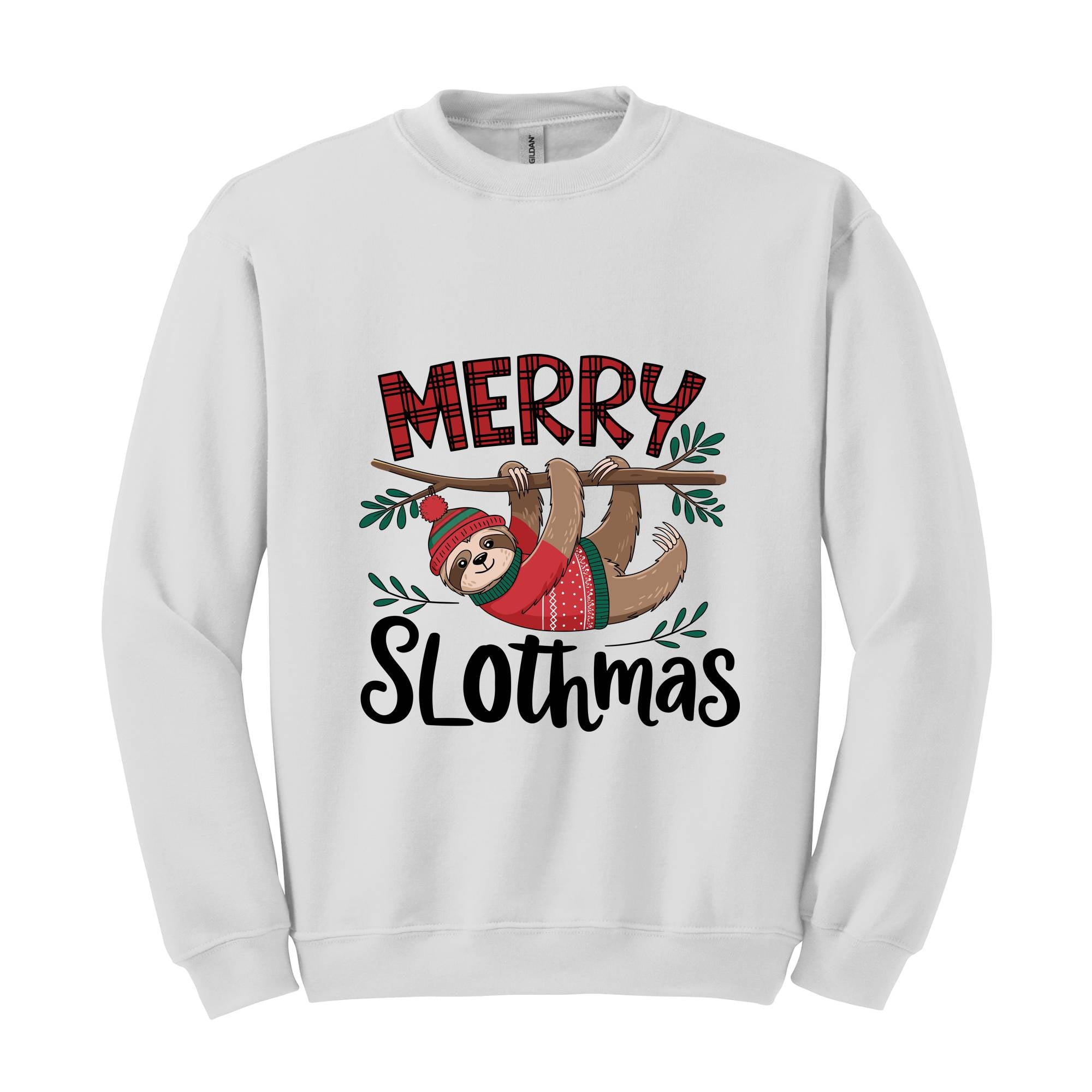 Merry Slothmas Sweatshirt, Trendy Christmas Hoodie, Funny Christmas Sweater, Sloth Lover Gift, Sloth Christmas Hoodie