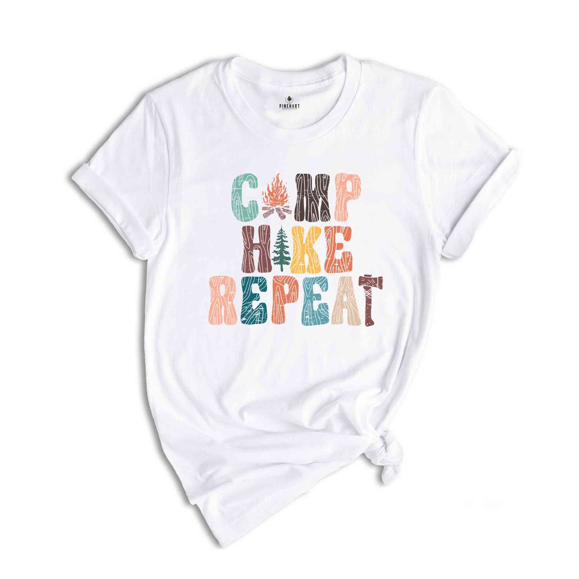 Camp Hike Repeat Shirt, Camping Shirt, Adventurer Shirt, Nature Lover Shirt, Happy Camper Shirt, Summer Camp Shirt, Traveler Shirt