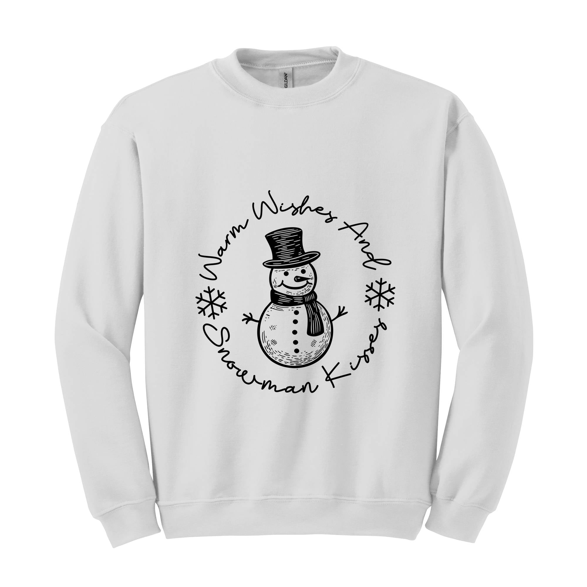 Warm Wishes And Snowman Kisses Sweatshirt, Christmas Sweatshirt, Snowman Sweatshirt, Christmas Gifts, Snowfall Sweatshirt