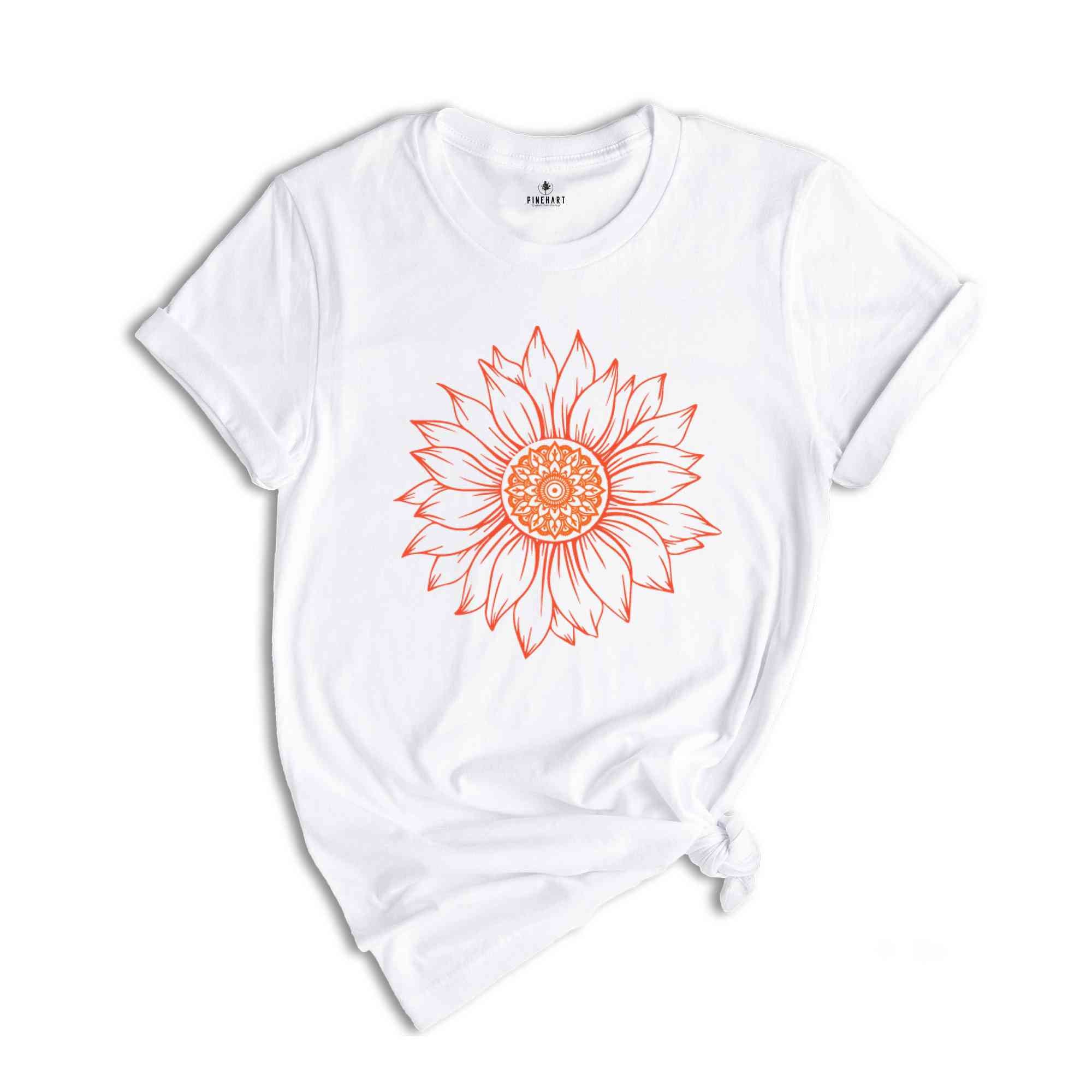 Sunflower Shirt, Minimalist T-Shirts, Gifts for Women, Aesthetic Tees, Wild Flowers Graphic Tees, Summer Floral Shirts