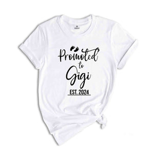 Baby Announcement, Promoted to Grammy, Promoted to Grandpa Est. 2024, New Grammy Shirt, New Grandfather Shirt, Pregnancy Reveal Shirts