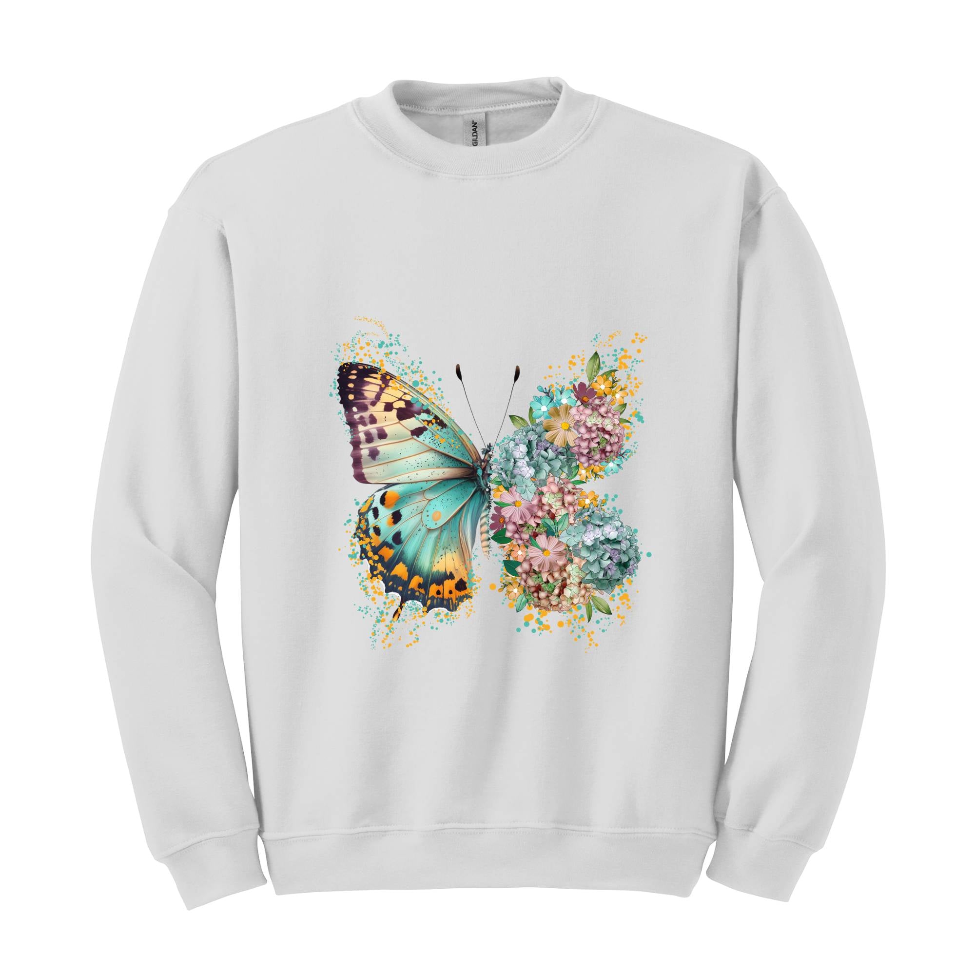 Floral Butterfly Sweatshirt, Hippie Butterfly Sweater, Butterfly Shirt, Butterfly Lover Gift, Boho Butterfly Hoodie, Antisocial Women Shirt