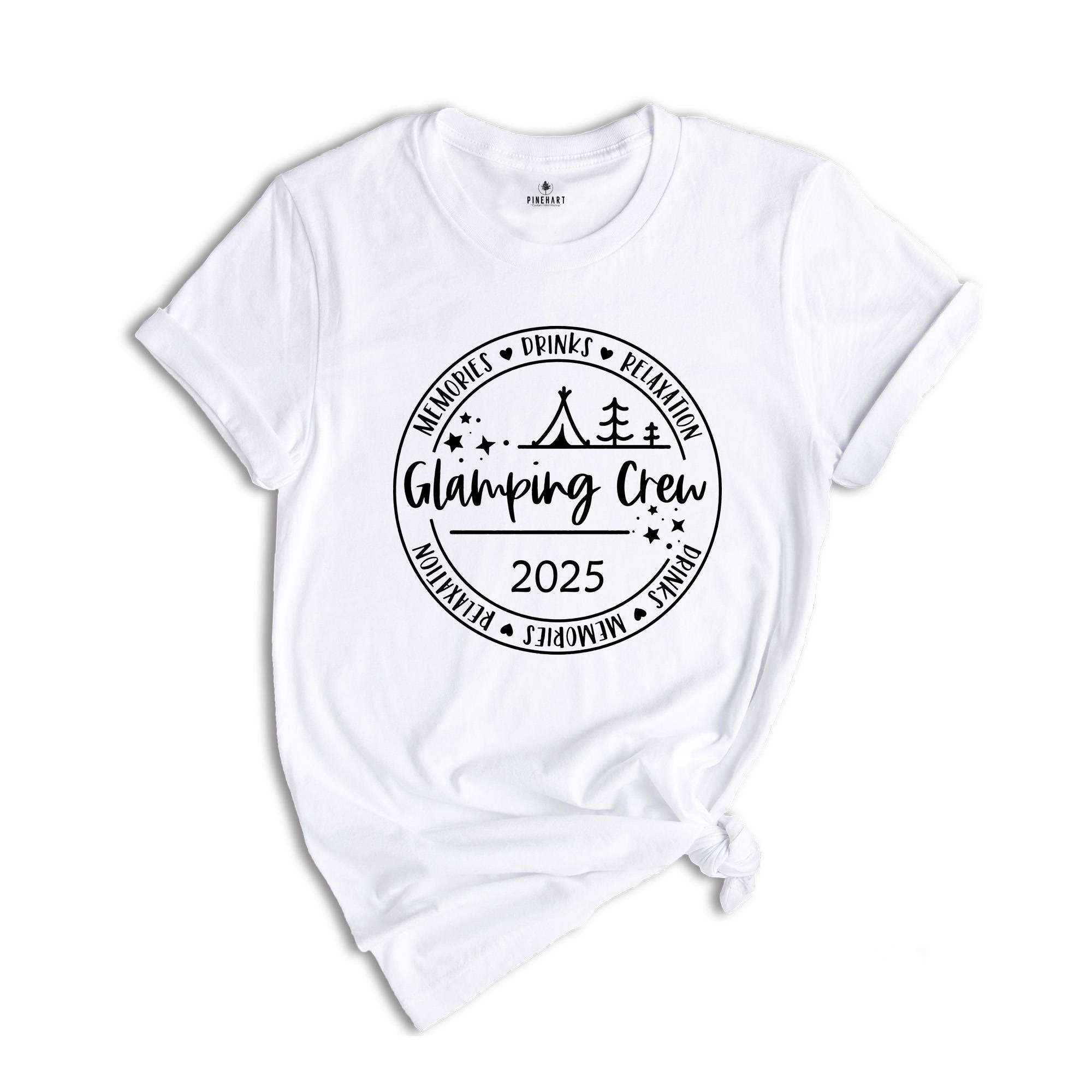 Glamping Crew 2025 T-Shirt, Girls Camping Trip Shirt, Glamping Shirt, Camper T-Shirt, Outdoor Shirt, Camping Outfit, Girls Weekend Shirt