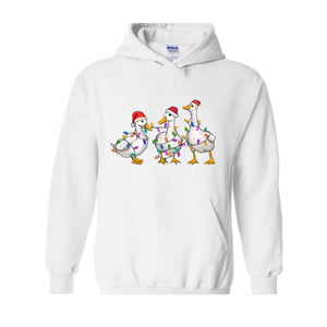 Duck Christmas Hoodie, Funny Animals Christmas, Farm Lover Gift, Funny Christmas Hoodie, Christmas Goose Hoodie