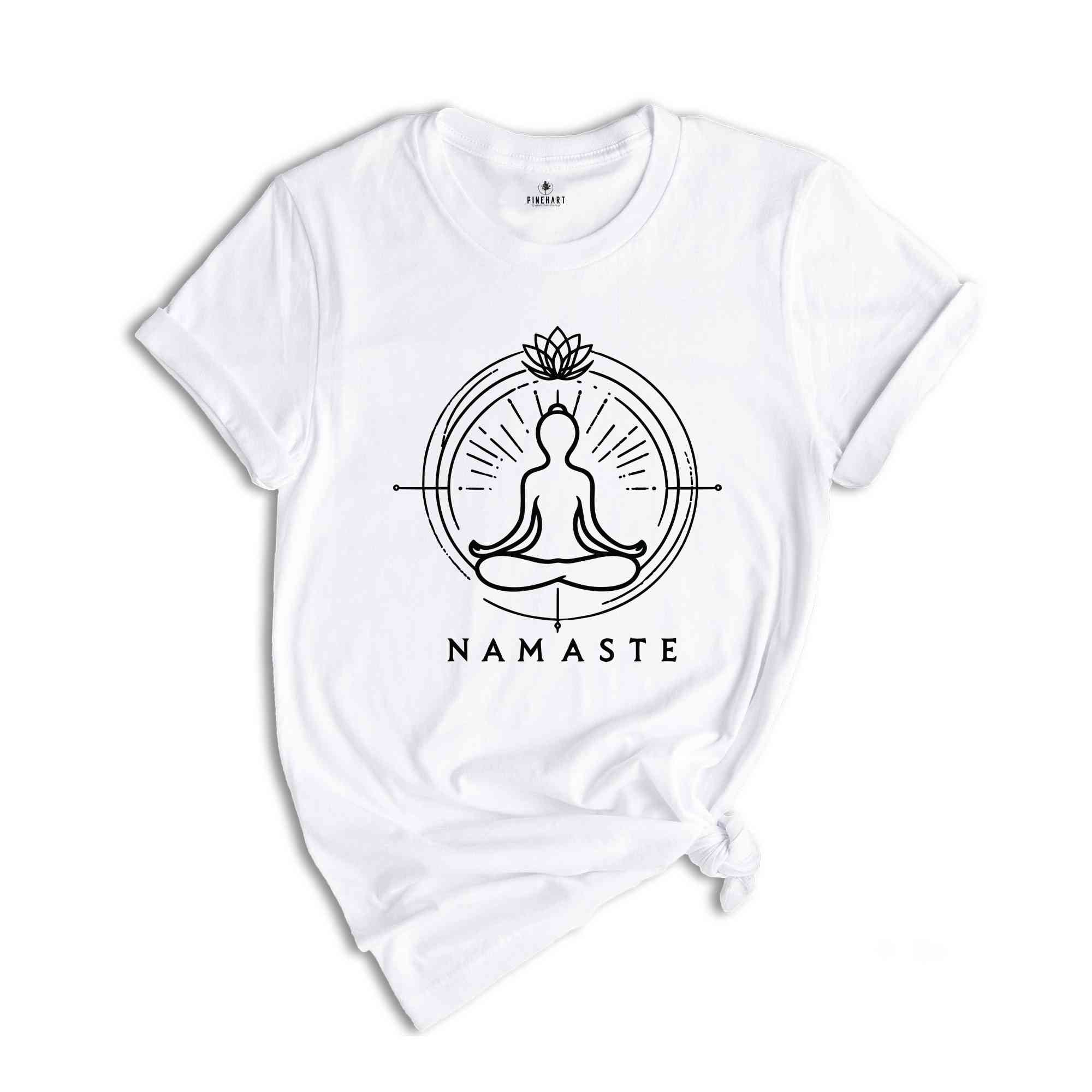 Namaste Lotus Flower Yoga T-Shirt, Yoga T-Shirt, Namaste Shirt, Meditation T-Shirt, Meditation Lovers