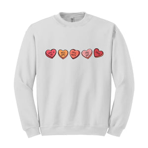 Cute Hearts Valentines Sweatshirt, Cute Valentines Day Sweater, Valentines Day Sweatshirt, Valentines Day Gifts