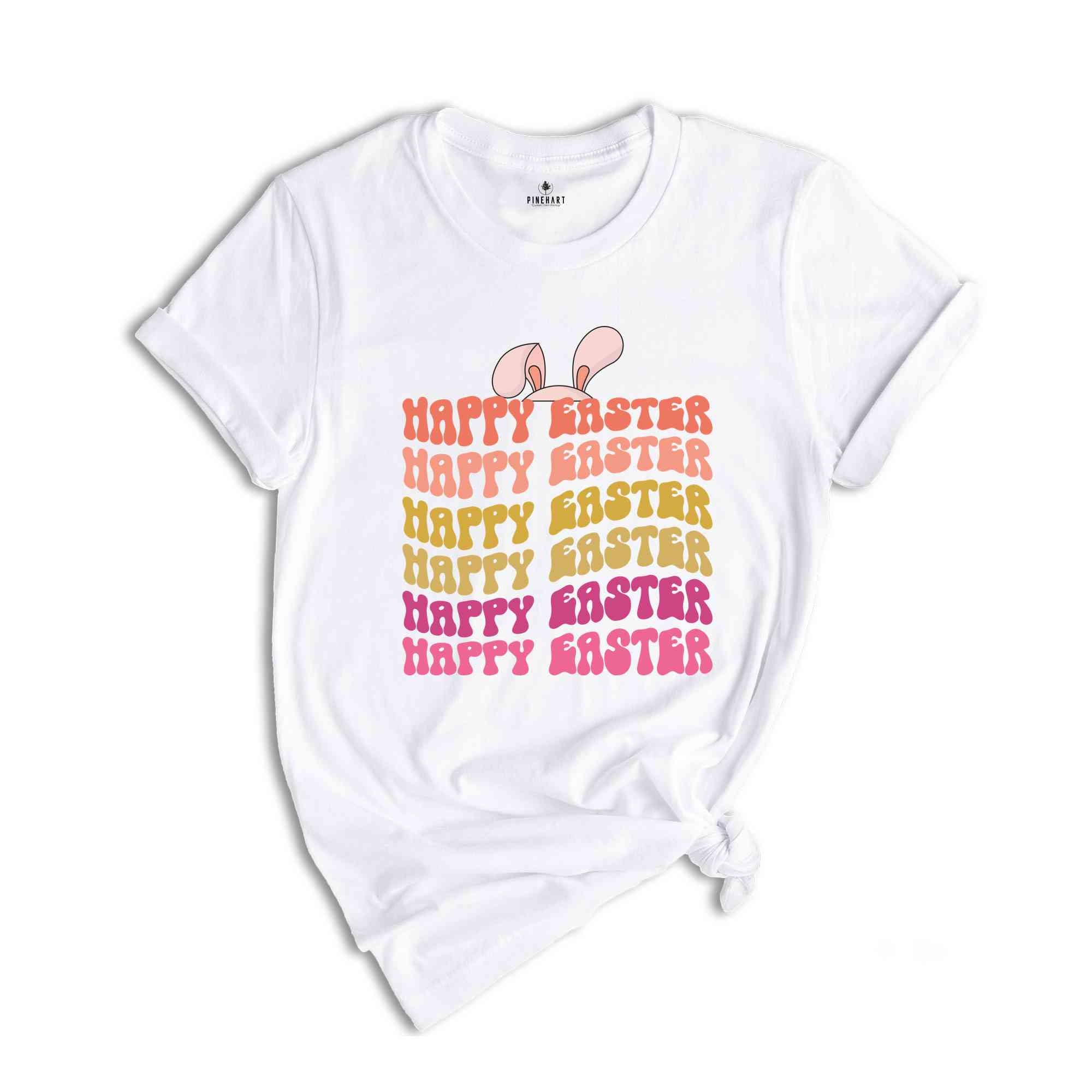 Retro Happy Easter Shirt, Bunny Shirt, Retro Easter Tee, Easter T-Shirt, Kids Easter Shirt, Easter Day Gift, Easter Party Shirt, Cute Bunny