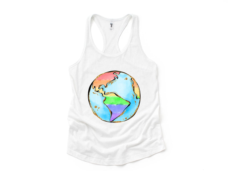 LGBTQ Earth Tank Top, Earth Pride Tank Top, Pride Month Shirt, LGBTQ Shirt, LGBTQ Support Shirt, Pride Month Tank Top