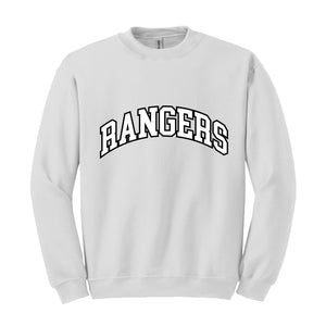 Team Mascot Sweatshirt, Rangers Team, Rangers Football Sweatshirt, Rangers Fan Sweatshirt, Rangers School Sweatshirt