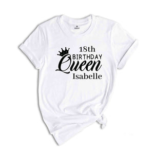 Personalized Name 18th Birthday Queen Shirt, Birthday Party Shirt, 18th Birthday Gift, Daughter Birthday Party Shirt, Birthday Shirt