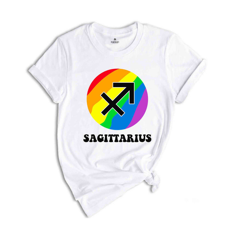 Sagittarius LGBT Shirt, Zodiac Sign Shirt, Sagittarius Birthday Shirt, LGBTQ Pride Shirt, Pride Month Shirt, Rainbow Shirt, Zodiac Tshirt