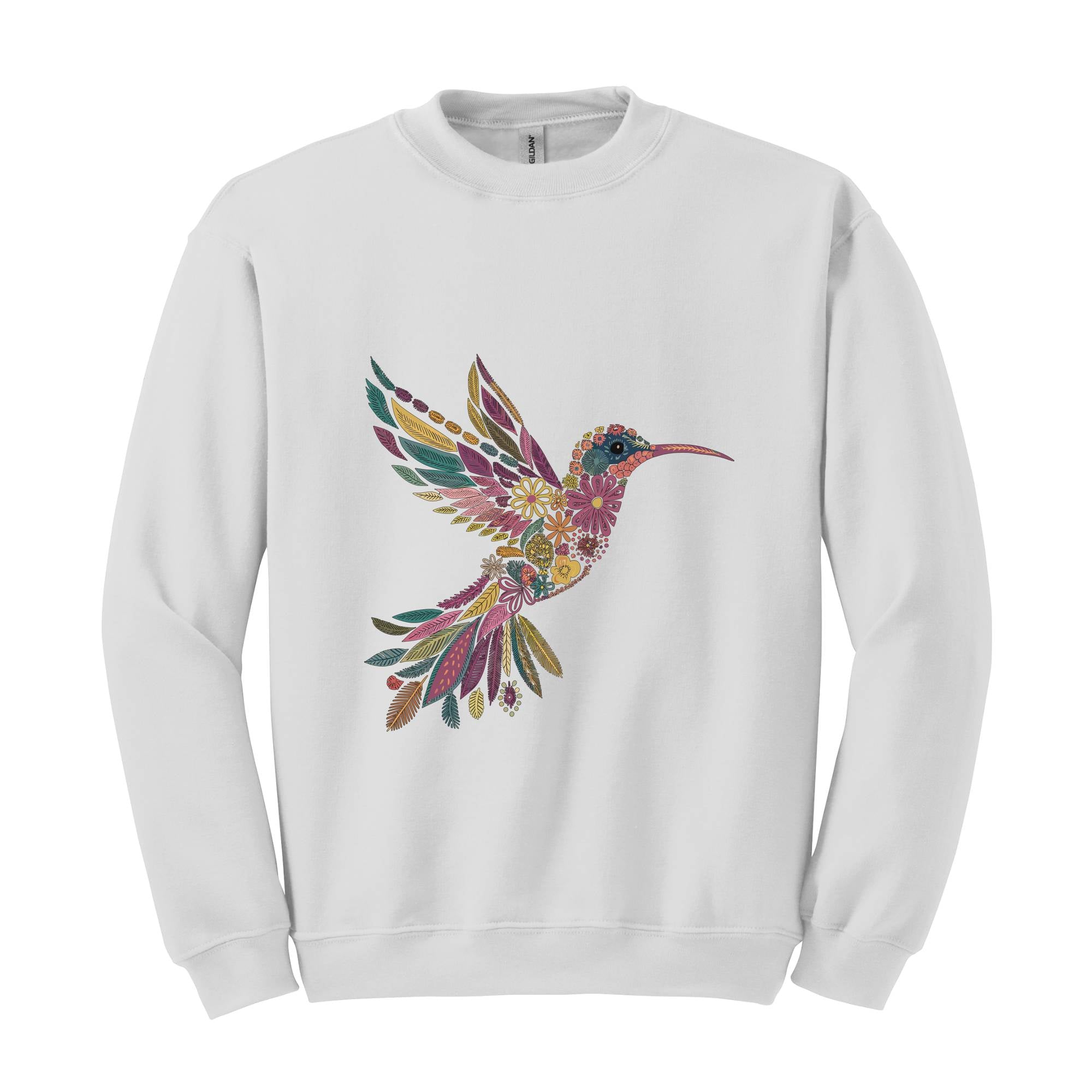 Floral Hummingbird Sweatshirt, Animal Lover Tee, Bird Sweatshirt, Trendy Bird Tee, Bird Lover Hoodie, Spring Birds Hoodie, Flower Hoodie