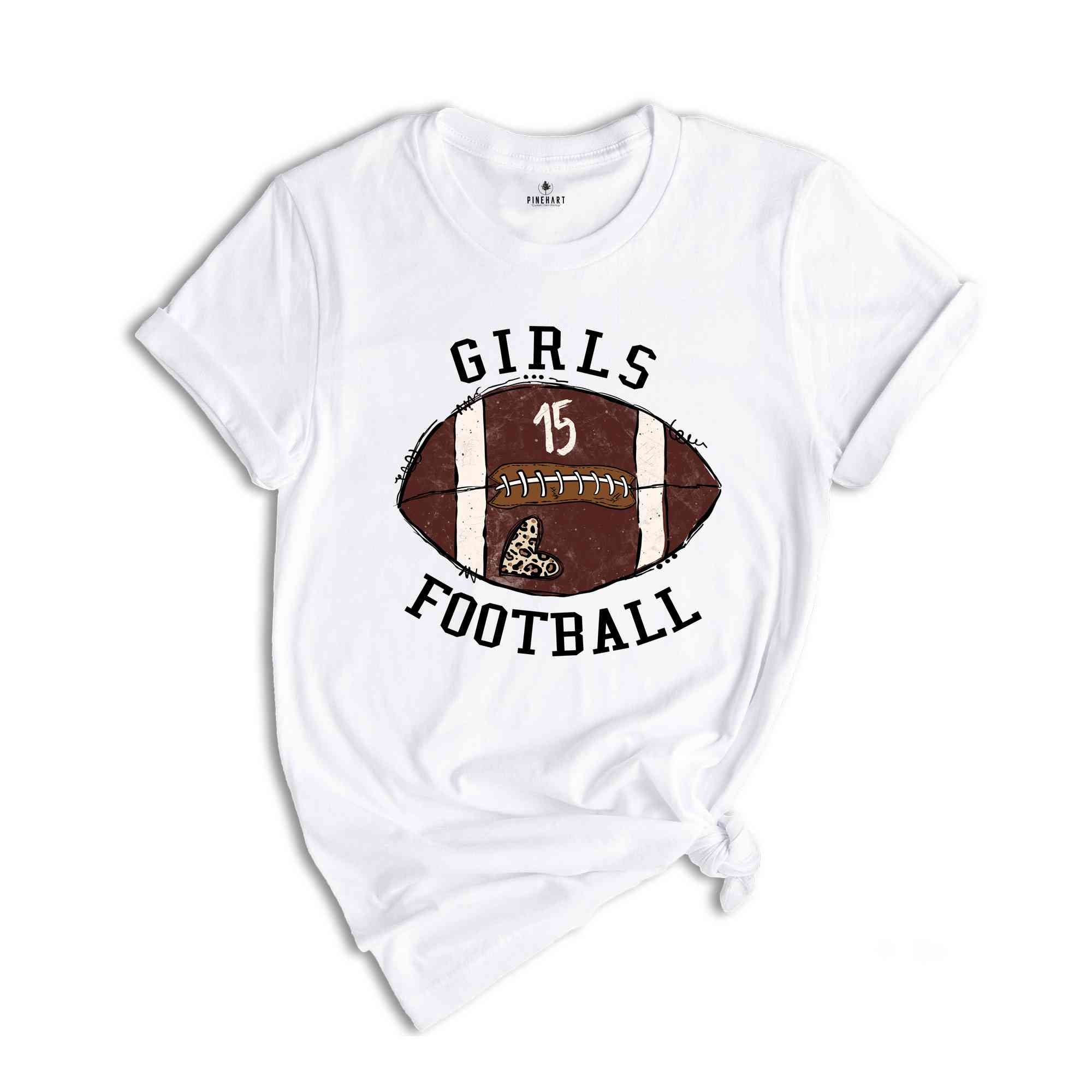 Girls Football Shirt, Football Lover Shirt, Game Day Shirt For Girls, Football Lover Gift Tee, Football Lover Girl Tee