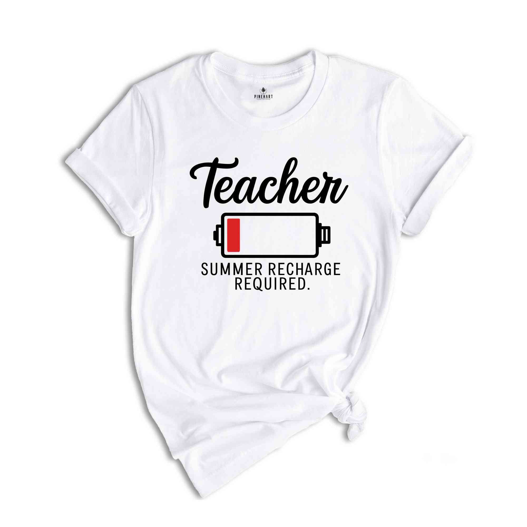 Teacher Summer Recharge Required Shirt, Teacher Vacation Shirt. Teacher Gifts, Gift For Teacher, Teacher Shirt, Vacation Shirt