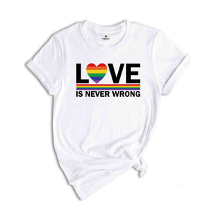 Love Never Wrong Shirt, LGBTQ+ Shirt, Pride Month Shirt, Gay Pride Tshirt, Equality Shirt, Pride 2024 Shirt, Equal Rights Shirt