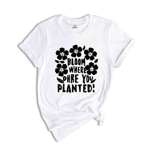 Religious Shirt, Christian Shirt, Faith Shirt, Inspirational Shirt, Bloom Where You Are Planted, Inspirational Quotes Shirt, Gift For Her