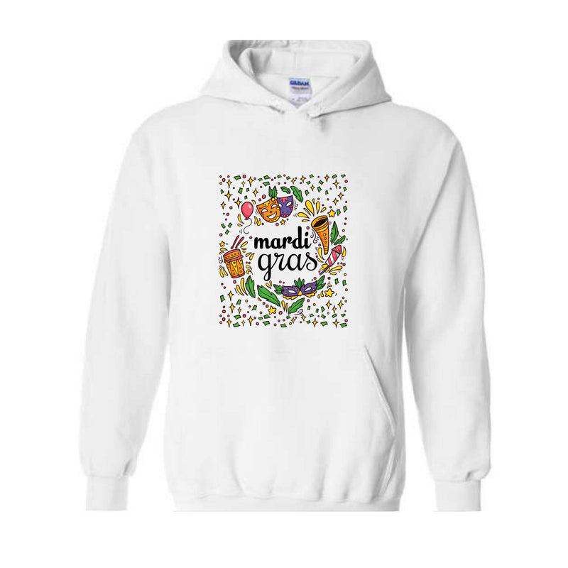 Mardi Gras Carnival Party Hoodie, Fat Tuesday Hoodie, Mardi Gras Sweatshirt, Fleur De Lis Hoodie, Mardi Gras Carnival, Mardi Gras Gift