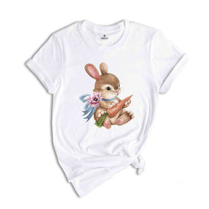 Baby Bunny Easter Carrot Shirt, Cute Bunny T-Shirt, Rabbit Shirt, Rabbit Lover Gift, Cute Easter Tee, Bunny Lover Gift