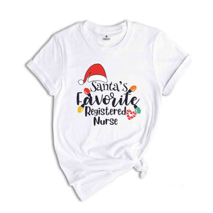 Santa's Favorite Nurse Shirt, Christmas Santa's Nurse Shirt, Christmas Gift for Nurse, Funny Christmas Shirt, Nurse Christmas Shirt,