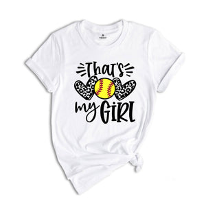 That's My Girl Shirt, Leopard Softball Mom, Softball Fan Shirt, Proud Softball Mom, Game Day Shirt, Leopard Heart Shirt