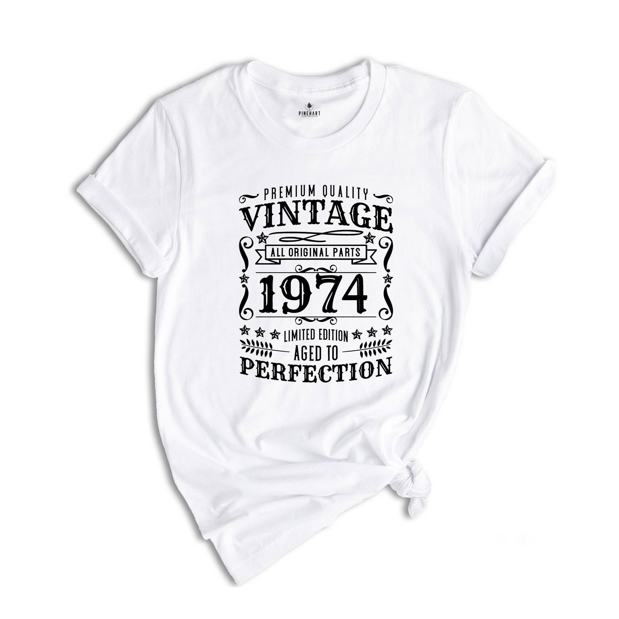 Vintage 1974 Aged To Perfection Shirt, 50th Birthday Tee, Born in 1974, Vintage 1974 Shirt, 50th Birthday Party, Hello Fifty T-Shirt.