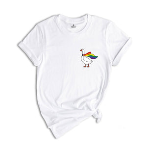 Rainbow Goose Shirt, LGBTQ Shirt, Pride T Shirt, Gay Shirt, Transgender Shirt, Human Rights Shirt, LGBTQ+ T Shirt, Rainbow T Shirt