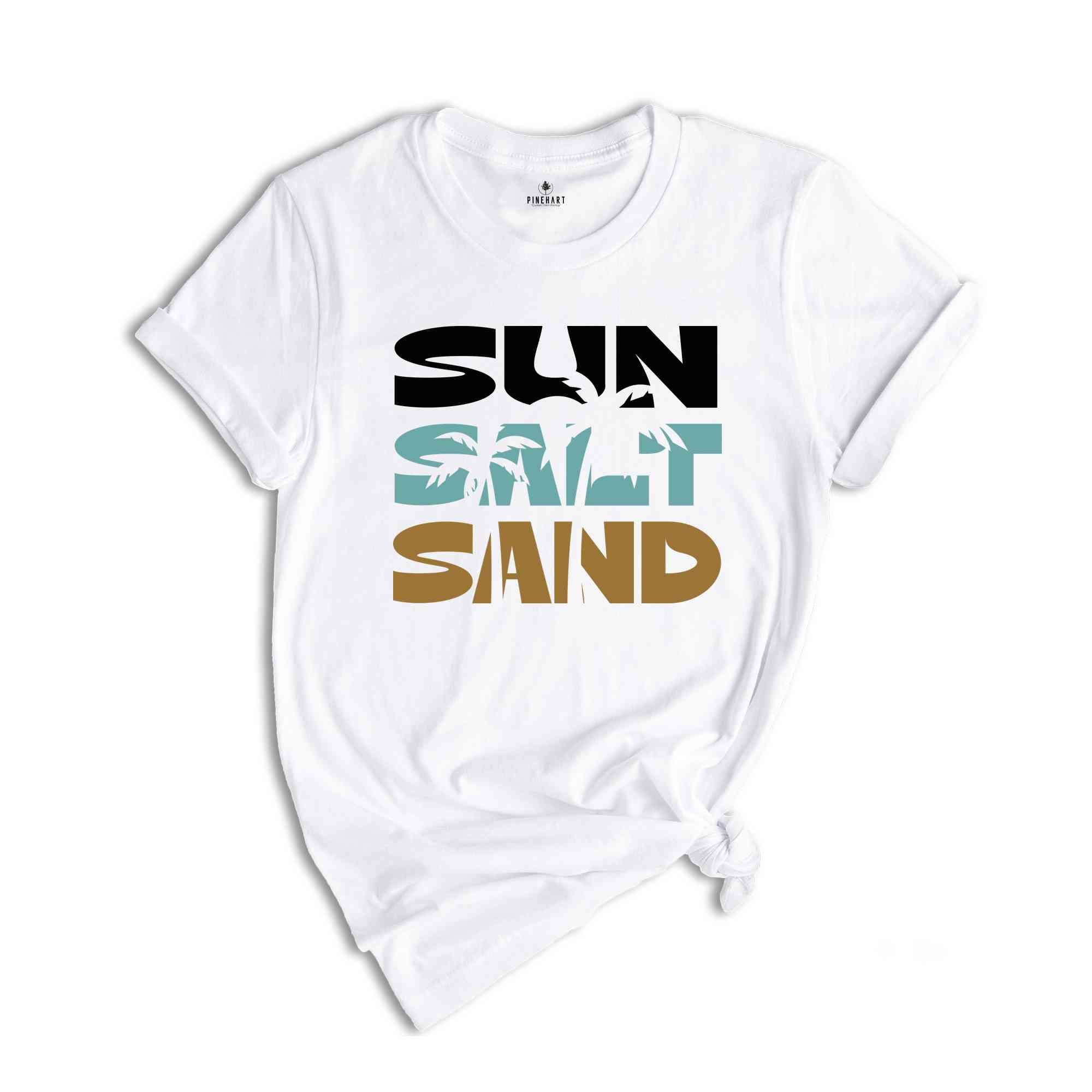 Sun Sand Salt T-Shirt, Vacation Shirt, Beach Shirt, Summer Vacation Tee, Palm Tree Summer Shirts, Vacation Matching Shirts