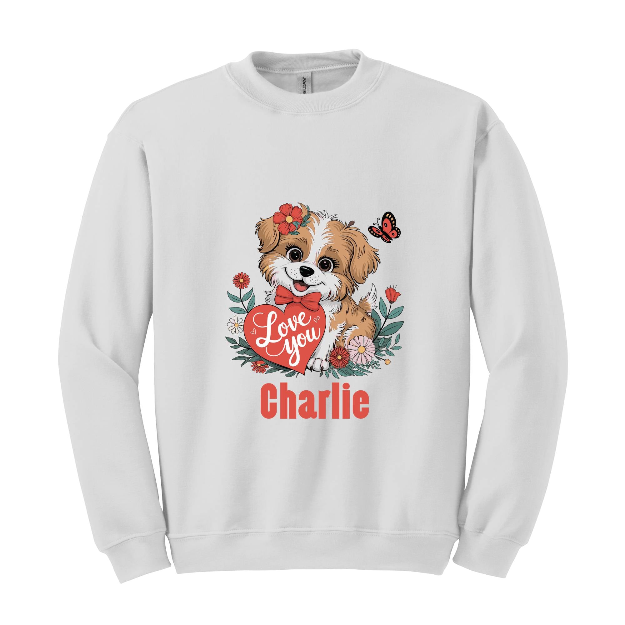 Custom Valentine Dog Sweatshirt, Gift for Dog Lover, Custom Dog , Custom Name , Valentine Dog , Personalized Dog