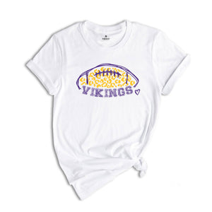 Vikings Football Team Shirt, Go Vikings Shirt, Leopard Go Vikings Tee, Vikings Mascot Shirt, Vikings Cheer Tee, Vikings Spirit Shirt,