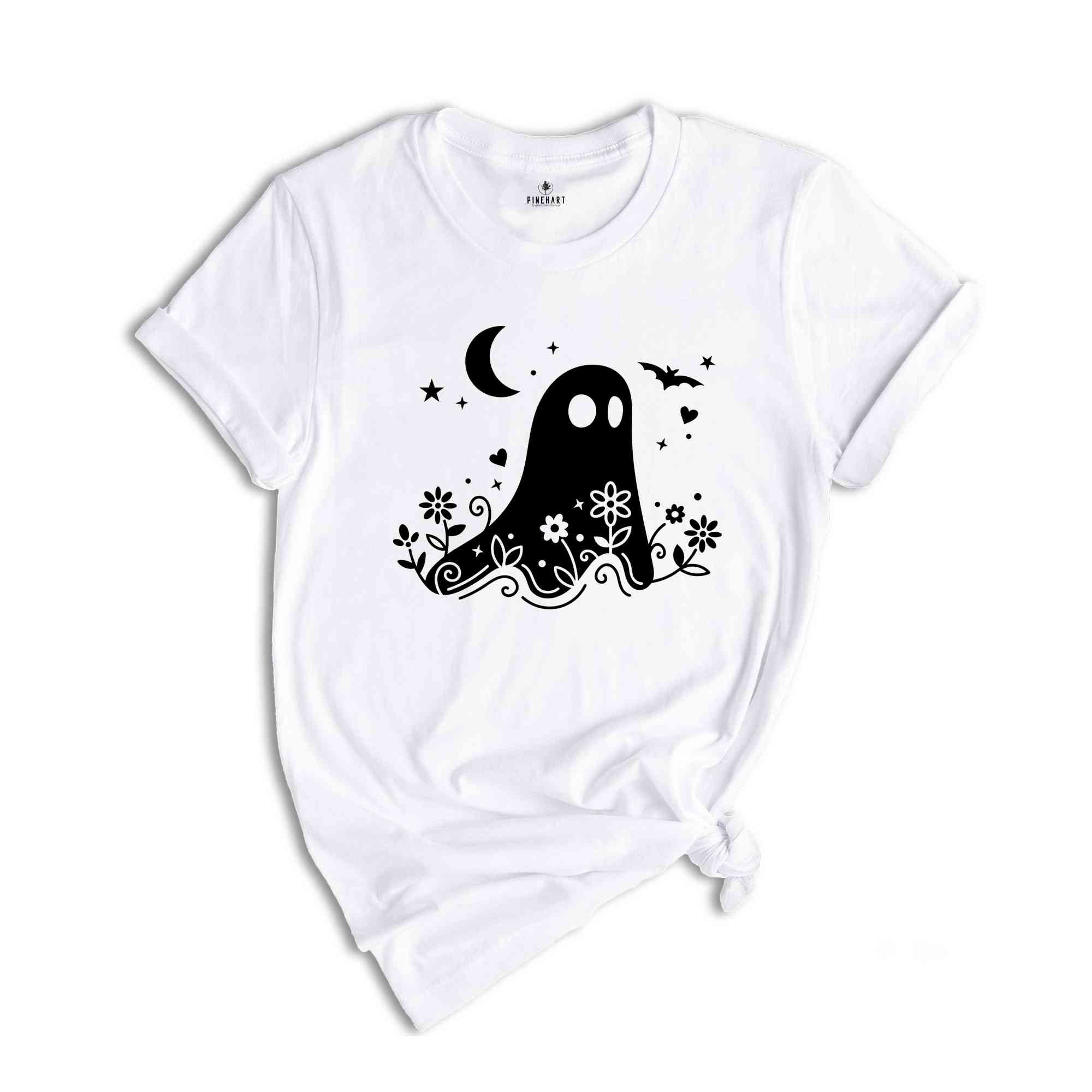 Floral Ghost Shirt, Halloween Ghost Shirt, Halloween Party T-Shirt, Halloween Pumpkin Gift, Halloween 2023 Tee