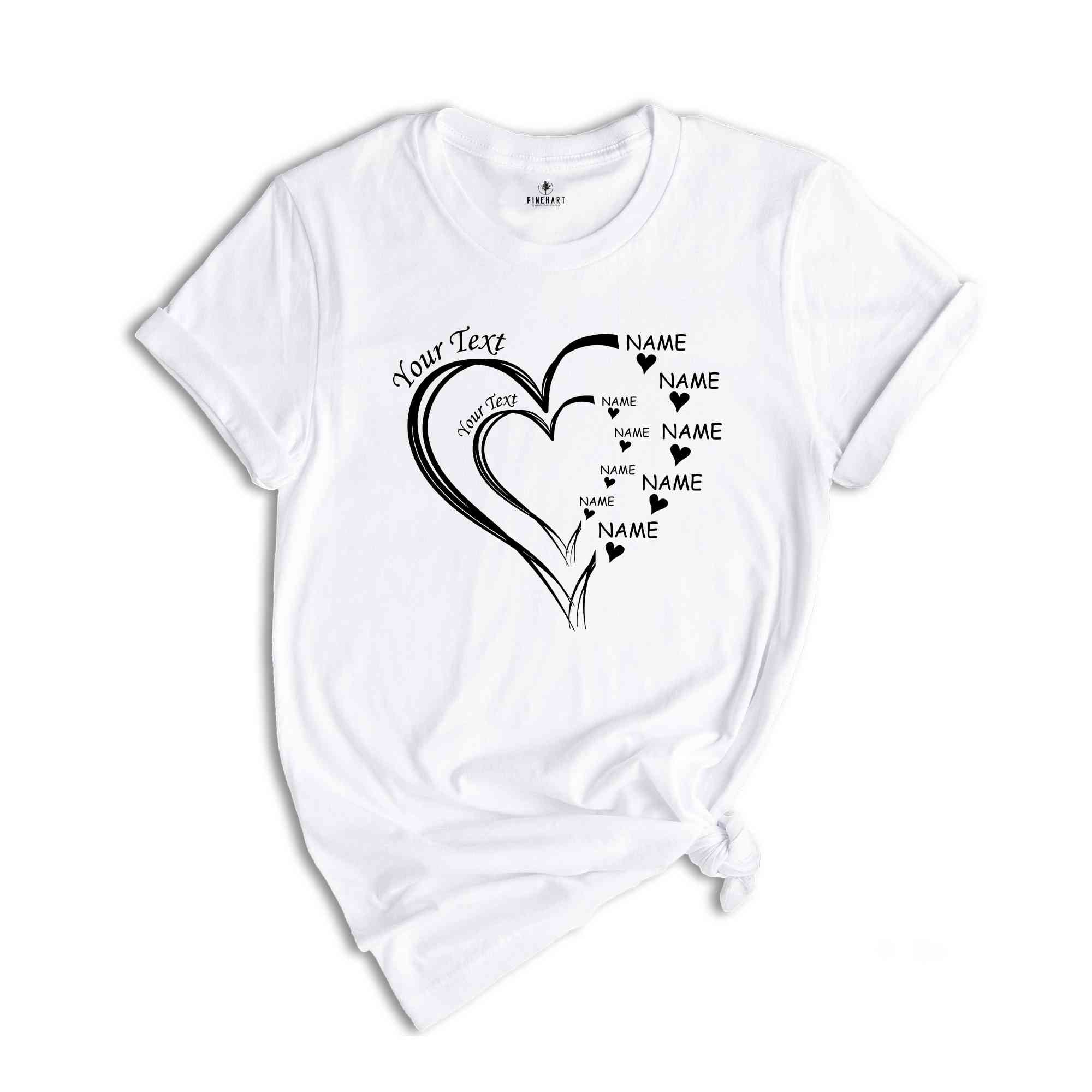 Custom Heart Grandkid Name, Custom Heart Momkid Shirt, Mother's Day Shirt, Personalized Mom Day Gift, Mama Shirt, Mom Heart Shirt