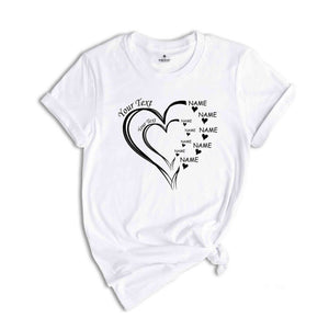 Custom Heart Grandkid Name, Custom Heart Momkid Shirt, Mother's Day Shirt, Personalized Mom Day Gift, Mama Shirt, Mom Heart Shirt