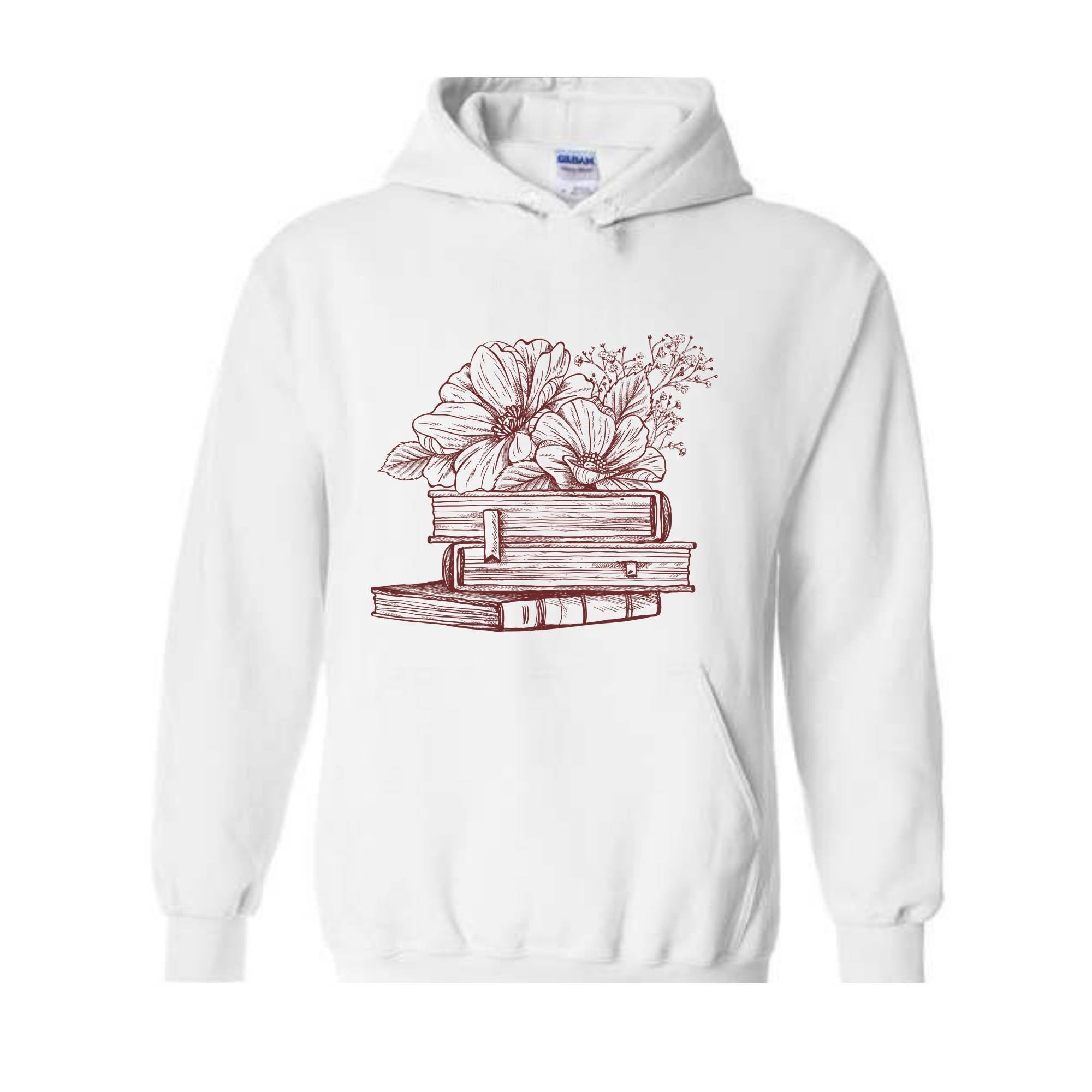 Flowers Book Sweatshirt, Book Club Sweatshirt, Bookworm Sweatshirt, Book Lover Hoodie, Bookish Sweatshirt, Librarian Sweatshirt