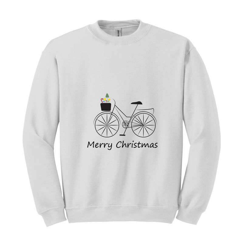 Bike Sweatshirt, Christmas Sweatshirt, Bike Floral Sweatshirt, Album Sweatshirt , Bike with Stars and chRistmas tree Sweatshirt