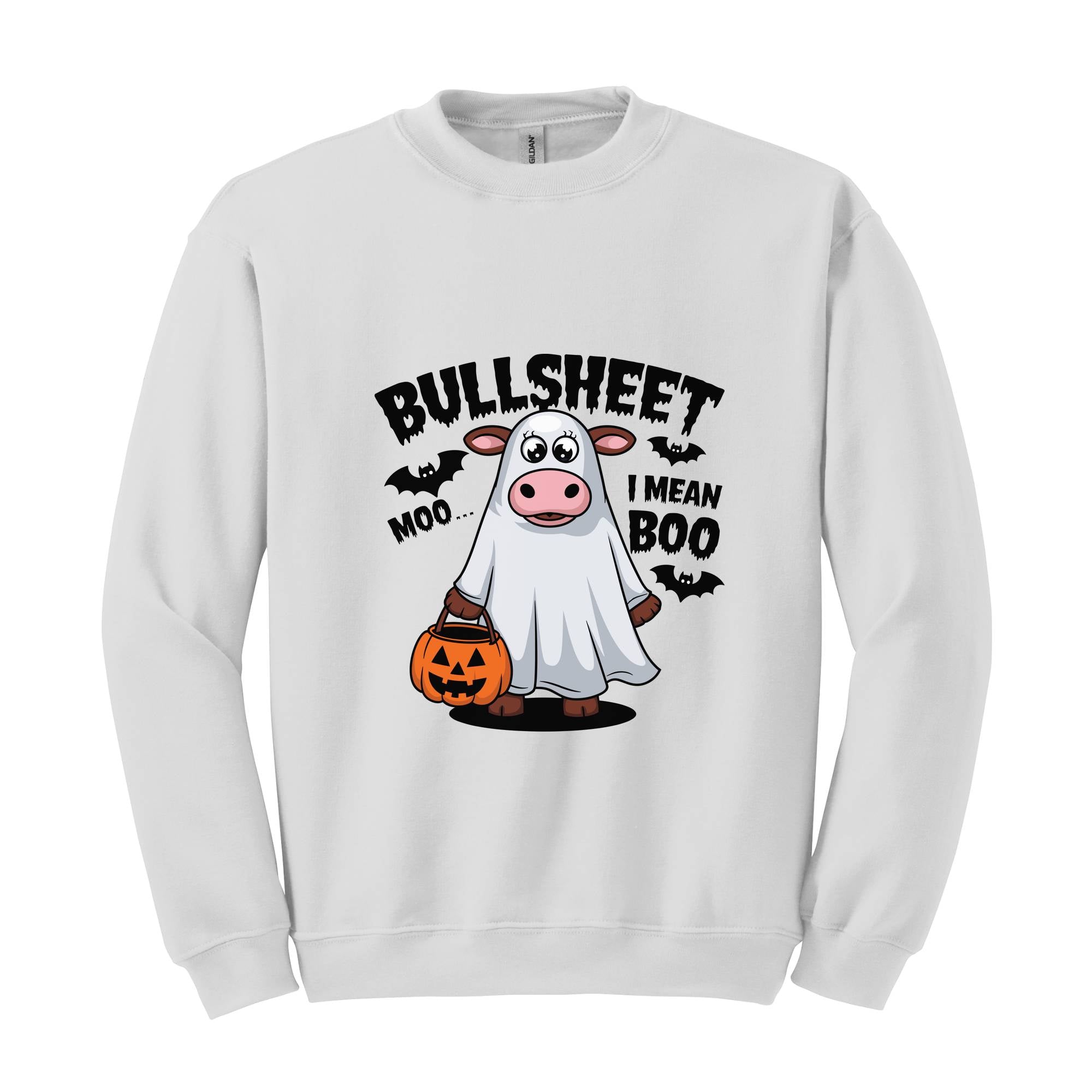 BullSheet Moo I mean Boo Sweatshirt, Halloween Ghost Cow Shirt, Happy Halloween Hoodie, Halloween Ghost Hoodie, Halloween Boo Shirt