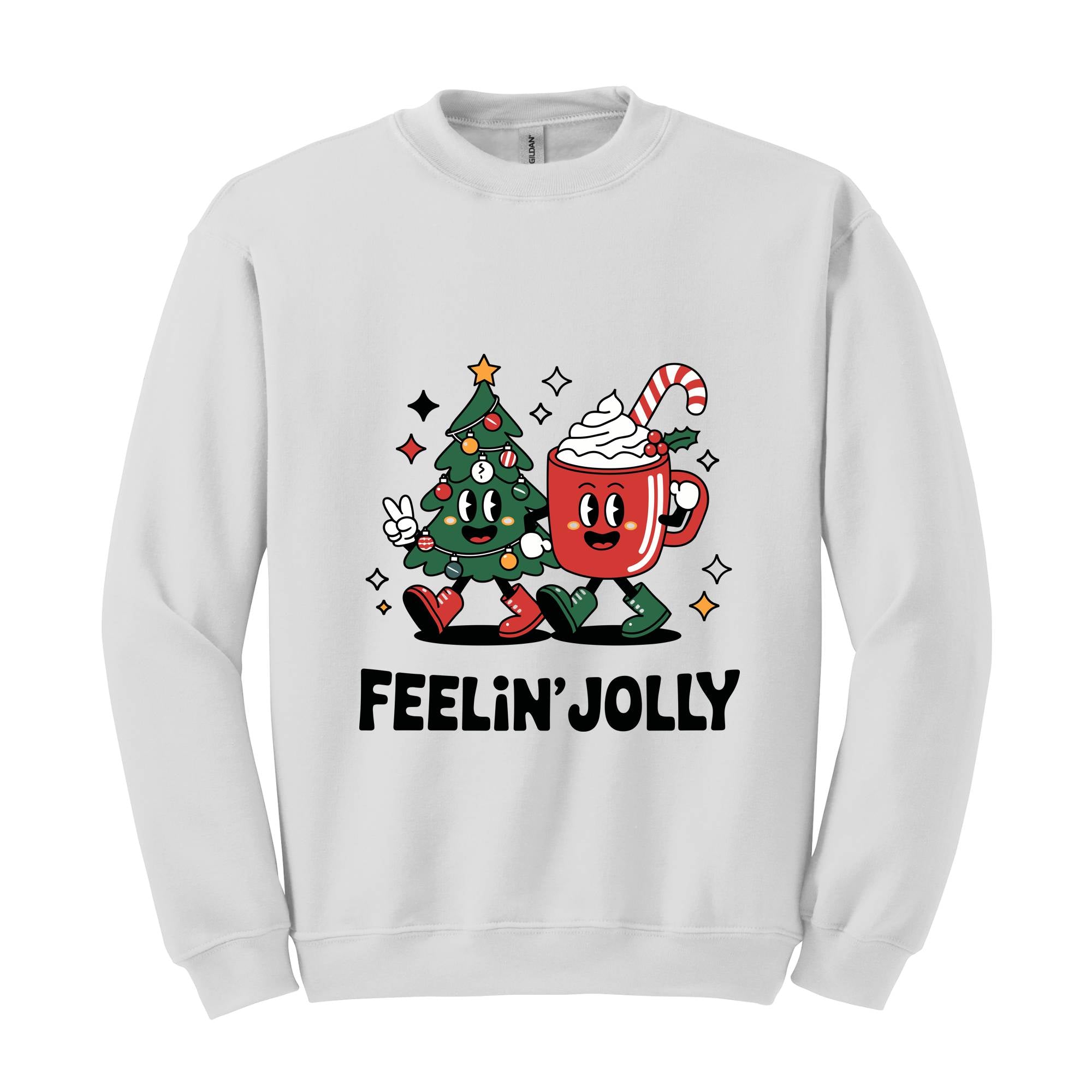 Feeling Jolly Christmas Sweatshirt, Retro Christmas Sweat, Christmas Mom Sweatshirt, Funny Christmas Tee