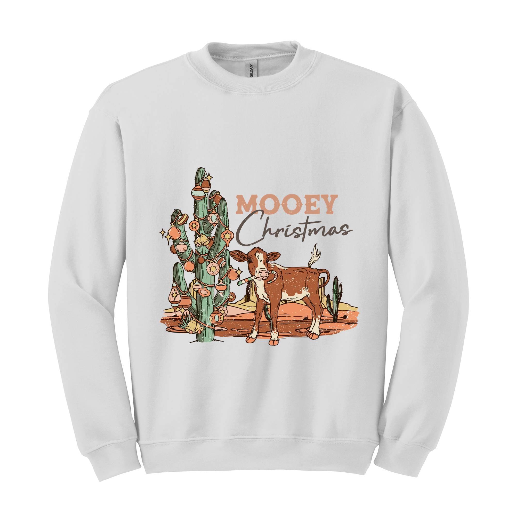 Mooey Christmas Sweatshirt, Western Christmas Sweater, Cowboy Christmas Sweatshirt, Country Christmas