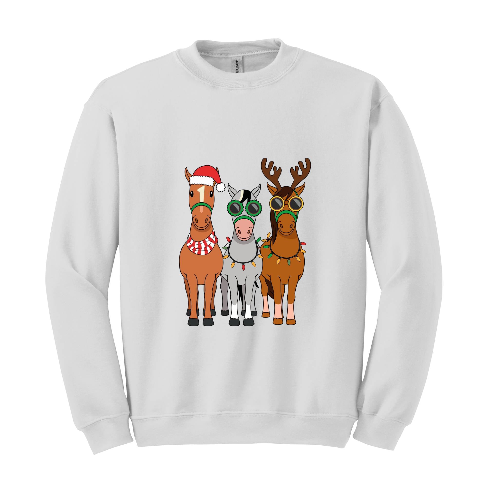 Horse Christmas Sweatshirt, Horse Lover Hoodie, Animal Christmas Shirt, Farm Animals Hoodie, Horse Christmas Hoodie, Western Christmas