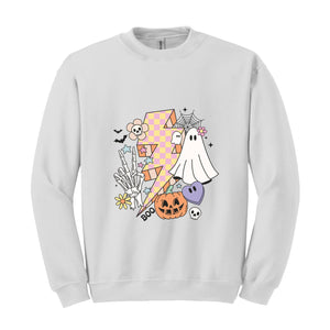 Retro Halloween Sweatshirt, Cute Halloween Sweater, Halloween Gift, Ghost Sweatshirt, Boo Sweatshirt, Halloween Crewneck, Pumpkin Shirt